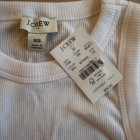J. Crew Factory High-neck ribbed tank top • size XS • NWT • BG877 • white - Picture 4 of 8